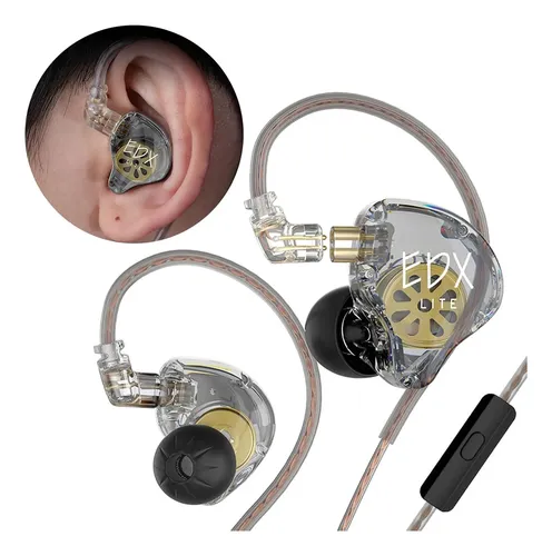 Audífonos Kz Edx Lite Con Micrófono Sonido Acústico Transparente Gray - Imagen 3