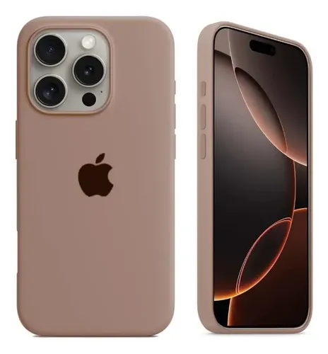 Estuche Case Carcasa Silicona Compatible Con 16 Pro Max Café Liso - Imagen 4