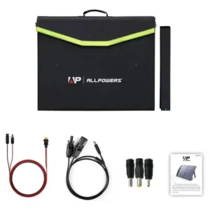 Panel Solar Plegable Allpowers De 100w Sp027 Generadores Negro 1000v 22.4v
