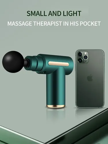 Pistola De Masaje Eléctrico Muscular Masajeador 4 Cabezales Verde - Imagen 5
