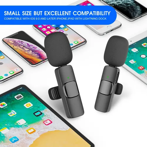 Kit Microfonos Inalambrico Multimedia K9 De iPhone Lightning Negro - Imagen 4