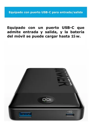 Banco Energia De Anker Powerbank A1367 20.000mah 15w 2-port Negro - Imagen 2