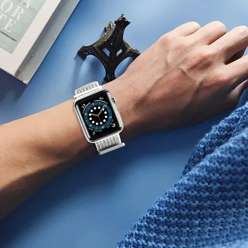 Pulsera De Nylon Compatible Con Apple Watch 38mm / 40mm Gris 2.3 Cm - Imagen 2