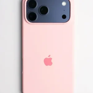 Estuche Case Carcasa Silicona Compatible Con iPhone 17 Pro Rosa Pálido Liso