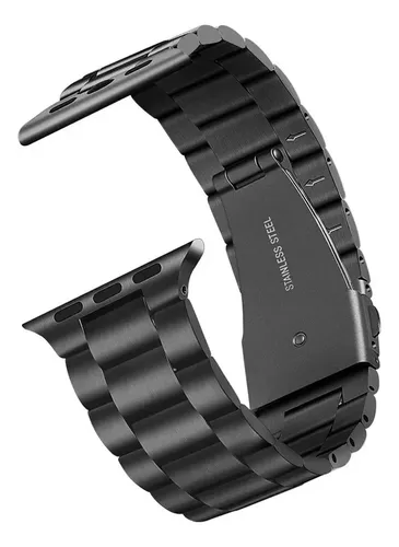 Pulsera Metalica Compatible Con Apple Watch 38mm A 40mm Negro 2.3 Cm - Imagen 2