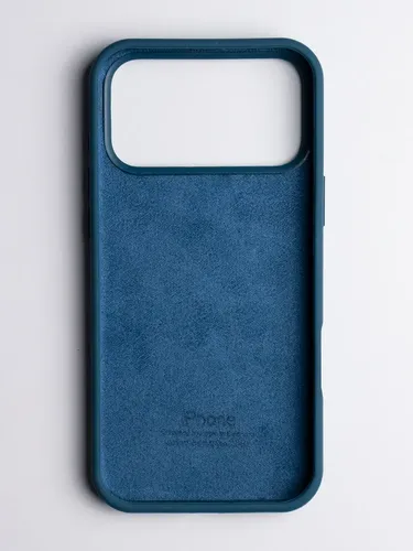 Estuche Case Carcasa Silicona Compatible Con iPhone 17 Pro Azul Marino Liso - Imagen 3