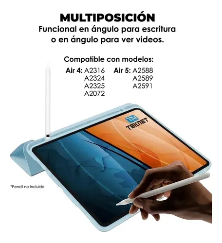 Estuche Protector Compatible iPad 10.9 11va Y 10ma Gen Apple Azul Acero - Imagen 5