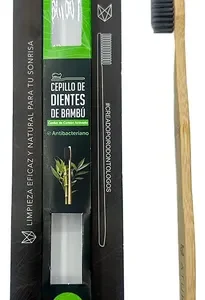 Cepillo De Dientes Atuk Bambú Carbón Activado Cerdas Suaves Cerdas De Carbono