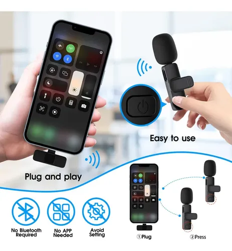 Kit Microfonos Inalambrico Multimedia K9 De iPhone Lightning Negro - Imagen 2