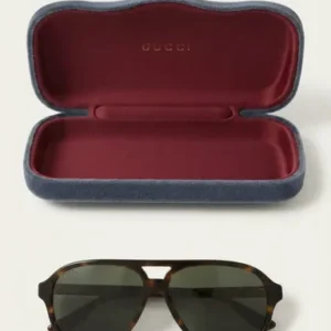 Gafas De Sol Gucci Originales Gg0688s Elegancia Premium Océano Marrón Verde Oscuro Café