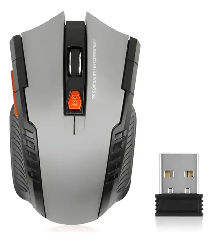 Mouse Gamer Inalámbrico Gaming 6 Botones 1600dpi Gris