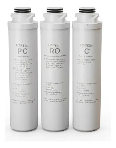 Kit Filtros Topzee Original Purificador De Agua Ftp-e-ur02 Blanco