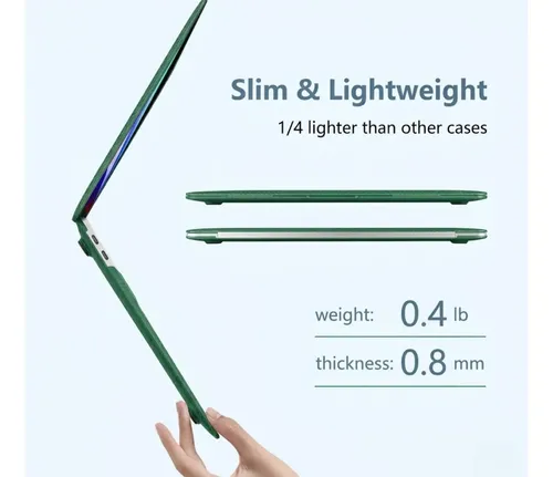 Estuche Protector Macbook Air Intel M1 13.3 Pulgadas A1932 Verde - Imagen 3