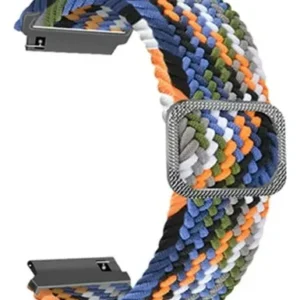 Pulsera De Nylon Tejido Compatible Con Huawei Galaxy Azul Acero 2.2 Cm