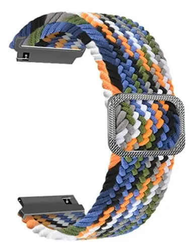Pulsera De Nylon Tejido Compatible Con Huawei Galaxy Azul Acero 2.2 Cm