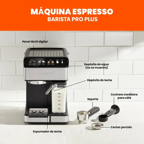 Cafetera Chefman Barista Pro Digital De Espresso Y Capuccino Azul - Imagen 7