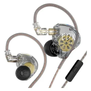 Audífonos Kz Edx Lite Con Micrófono Sonido Acústico Transparente Gray