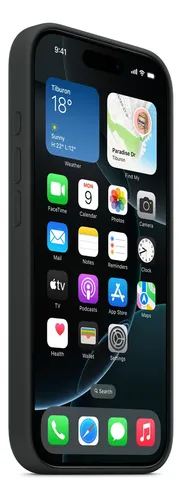 Estuche Case Carcasa Silicona Compatible Con iPhone 16 Pro Negro Liso - Imagen 2
