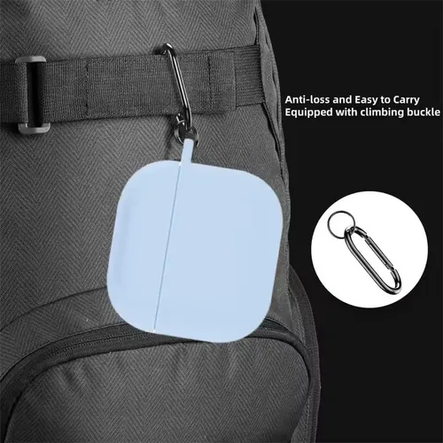 Estuche Protector Silicona Compatible Con AirPods Pro3 Apple Azul Claro Liso - Imagen 4
