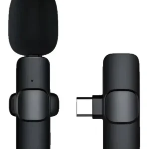Micrófono Corbatero Inalámbrico Wireless Microphone K8 Android Tipo C Negro