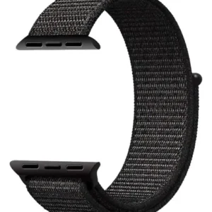 Pulsera De Nylon Compatible Con Apple Watch 38mm / 40mm Negro 2.3 Cm