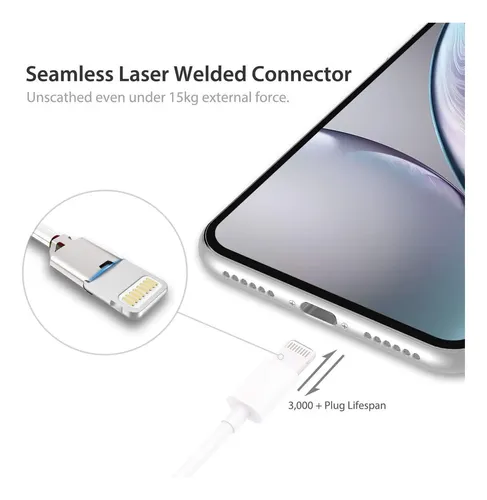 Cable De Carga Para iPhone Conector Lightning A Usb 1m Apple Blanco - Imagen 8