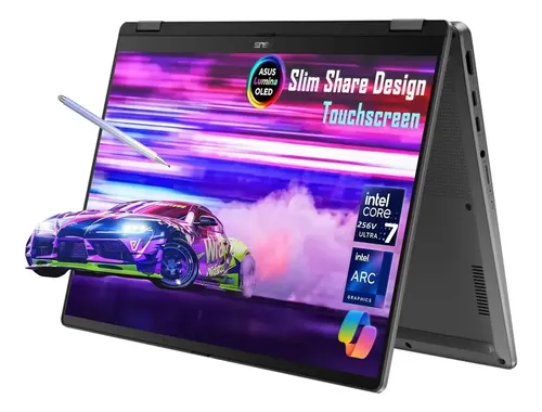 Laptop Asus Vivobook 14 Flip Ai Oled Ultra7 16gb Ram 1tb Ssd Matte Gray - Imagen 6