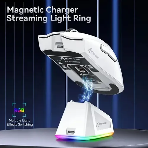 Mouse Gamer Attack Shark X11 Con Base De Carga Magnética - Imagen 7