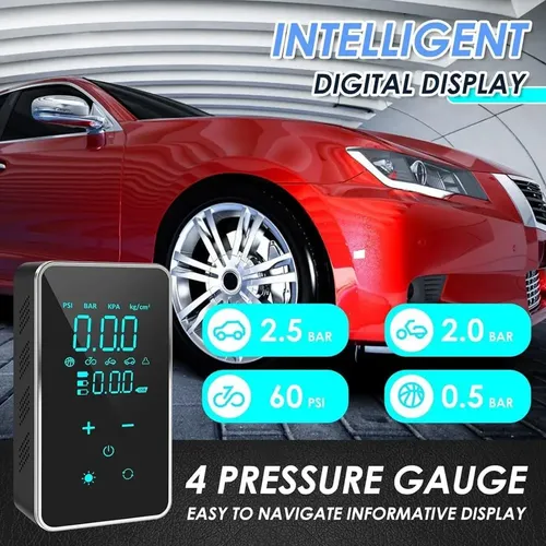 Mini Compresor Tactil De Aire Inflador Eléctrico Portatil Negro Monofásica - Imagen 5