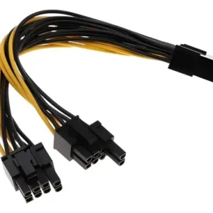 Cable De Poder Pci Express 6 Pin A 2 * 8 Pines Gpu Molex Negro