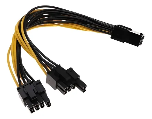 Cable De Poder Pci Express 6 Pin A 2 * 8 Pines Gpu Molex Negro