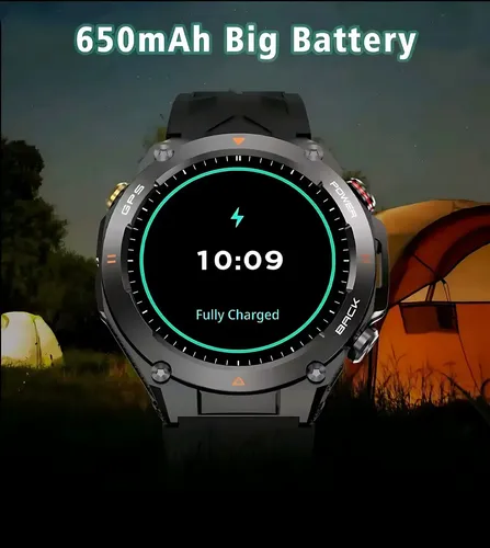 Reloj Inteligente Smart Watch Kc82 Hombre Gps Brújula Negro Camuflash Negro/plomo Gris Oscuro - Imagen 5