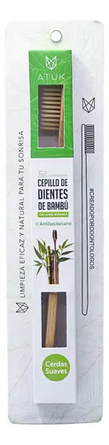 Cepillo De Dientes Atuk Bambú Antibacteriano Cerdas Suaves Cerdas De Bambú - Imagen 4