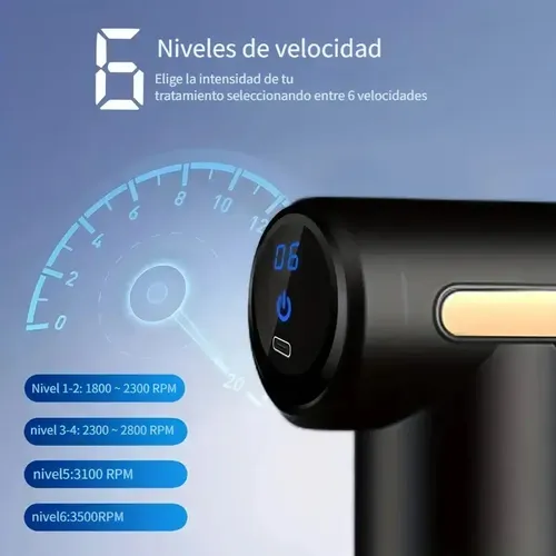 Pistola De Masaje Eléctrico Muscular Masajeador 4 Cabezales Verde - Imagen 6