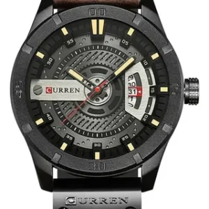 Reloj Curren 8301 Hombres Lujo Casual Cuero Elegante Marrón Negro Plateado