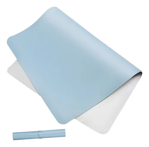 Pad Mouse Weelth 60*35cm De Cuero Para Apple Magic Mouse Azul/plata - Imagen 2
