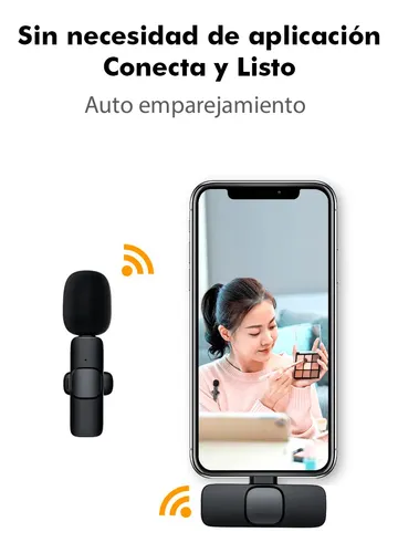 Microfono Inalámbrico Multimedia K8 Solapero Tipo C Podcast Negro - Imagen 6