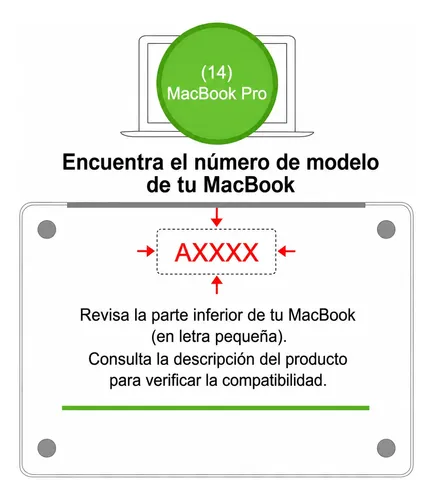 Estuche Protector Macbook M1 M2 M3 M4 M5 Pro Max 14 A2442 Verde Musgo - Imagen 2