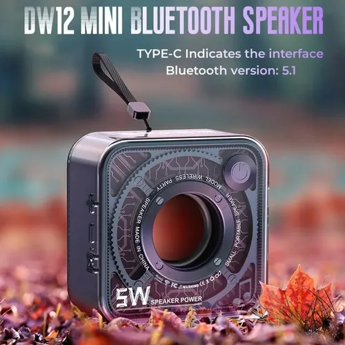 Parlante Dw12 Inalámbrico Bluetooth Transparente Original Azul Petróleo - Imagen 2