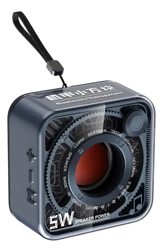 Parlante Dw12 Inalámbrico Bluetooth Transparente Original Azul Petróleo