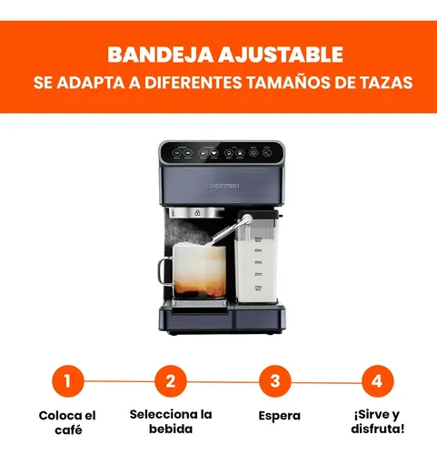 Cafetera Chefman Barista Pro Digital De Espresso Y Capuccino Azul - Imagen 5