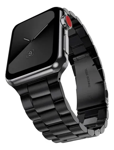 Pulsera Metalica Compatible Con Apple Watch 38mm A 40mm Negro 2.3 Cm - Imagen 5