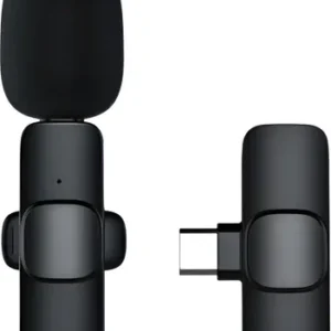 Microfono Inalámbrico Multimedia K8 Solapero Tipo C Podcast Negro