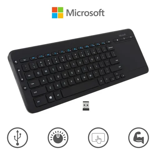 Teclado Inalambrico Microsoft Con Touchpad Mouse Incorporado Negro - Imagen 4