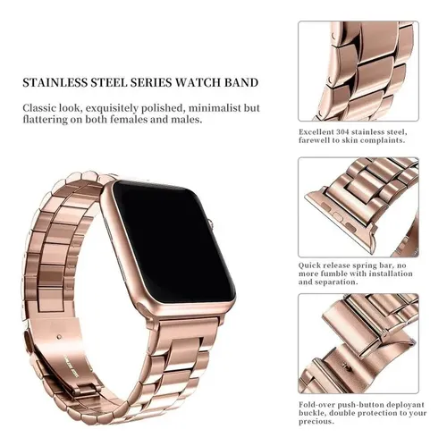 Pulsera Metalica Compatible Con Apple Watch 38mm A 40mm Suela 2.3 Cm - Imagen 3