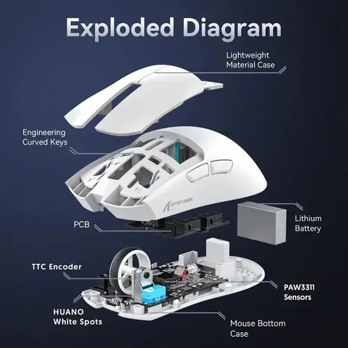 Mouse Gamer Attack Shark X11 Con Base De Carga Magnética - Imagen 8