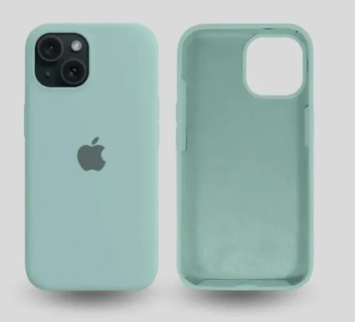 Estuche Case Carcasa Silicona Compatible Con iPhone 15 Celeste Liso - Imagen 2