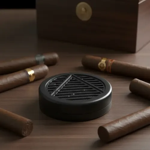 Humidores Cigarros Humidificador Redondo Para Habanos Hr01 Negro - Imagen 6