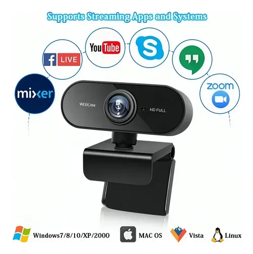 Camara Web Cam Pc Full Hd 1080p Webcam Windows, Mac, Android Negro - Imagen 7