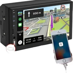Radio Apple Carplay Android Auto Universal + Camara Retro Negro